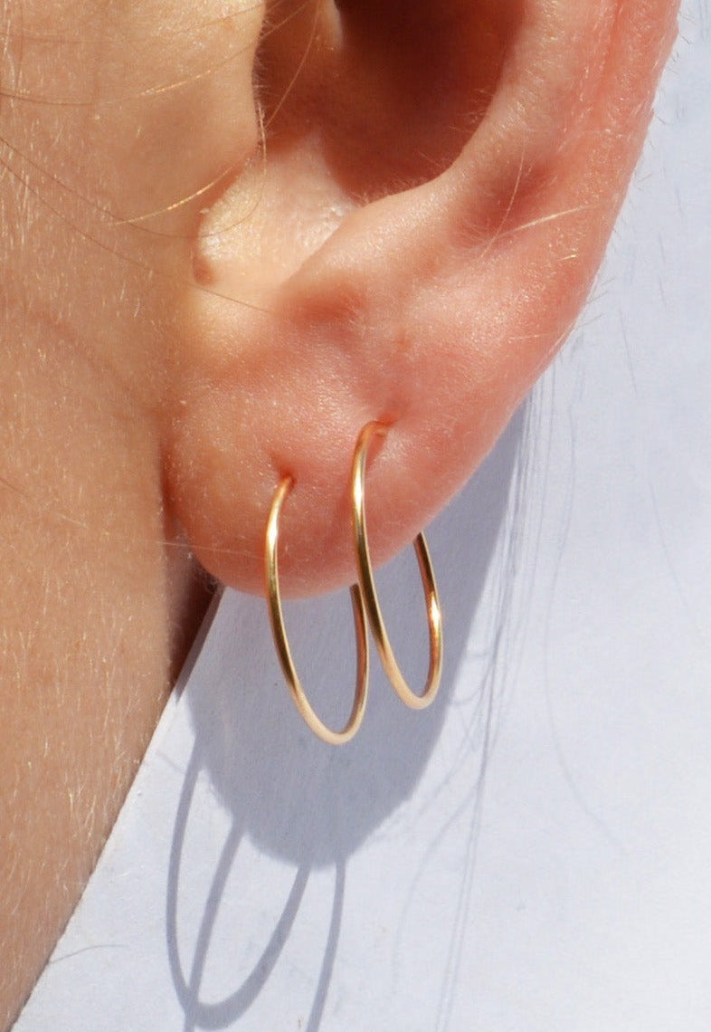 24kt Gold Plated 15mm Earring Loops, 15mm Gold Loop Earring