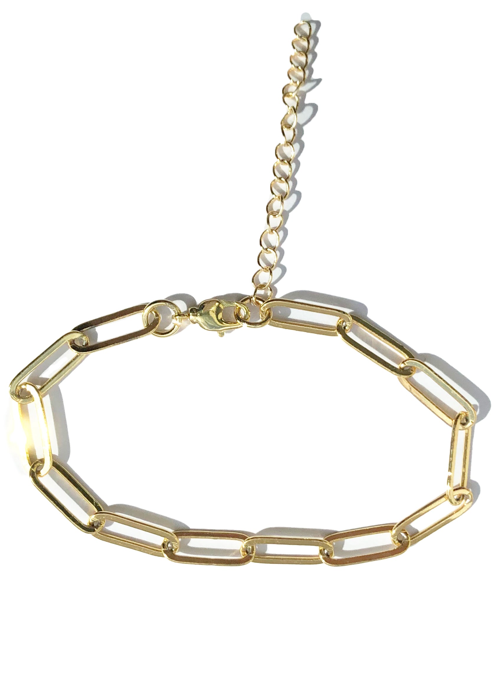 24K Gold Filled Bracelet | Hypoallergenic | Waterproof | Handmade fl Bracelet / Paperclip